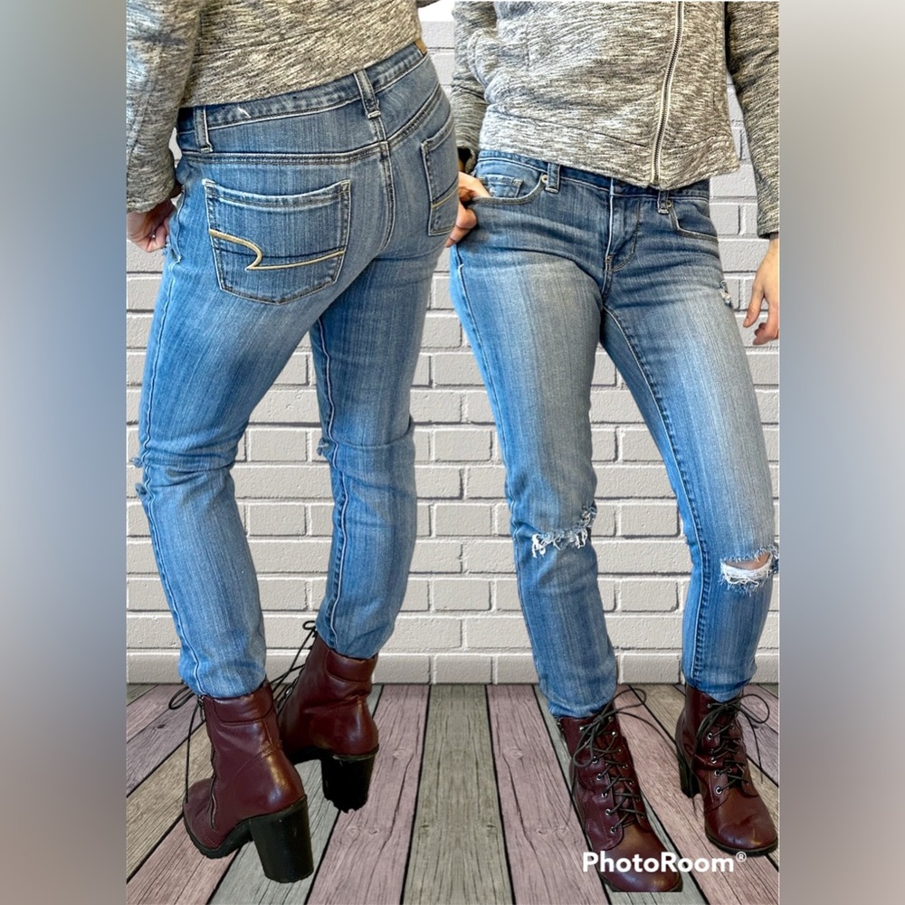 American Eagle Skinny Ripped Jeans 0 | 28x32 Stretch Distressed